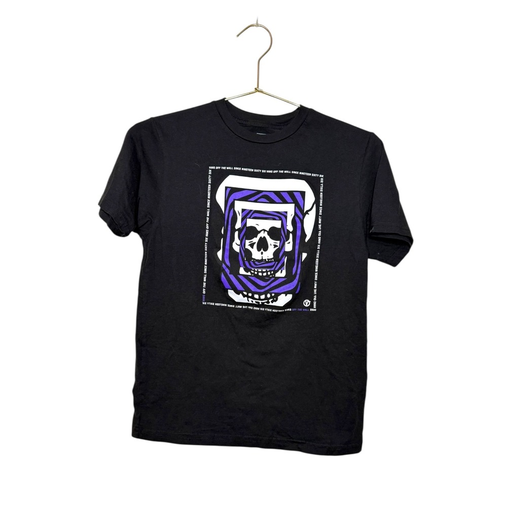 Vans‎ Kids Black Skull Graphic T Shirt Classic Fit M 10/12 Streetwear Skater
